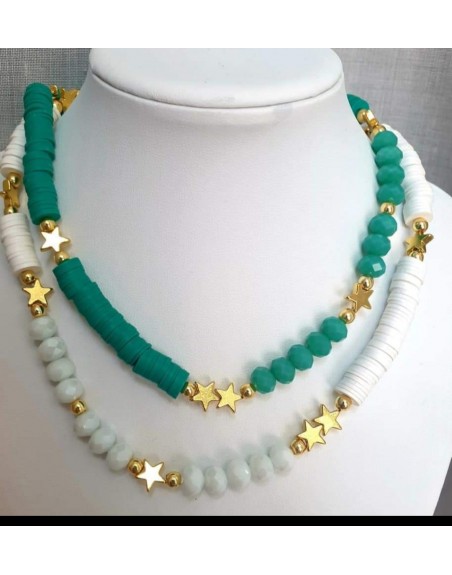 Collana gommini e perline con stelle