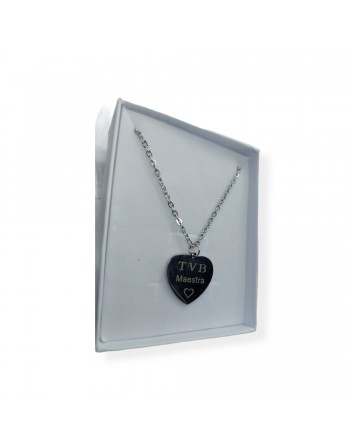 Collana in acciaio con frase maestra
