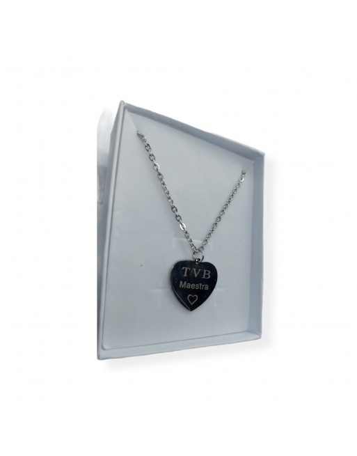 Collana in acciaio con frase maestra