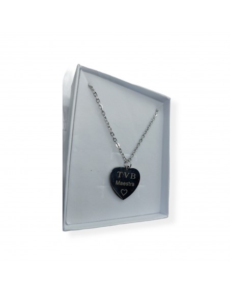 Collana in acciaio con frase maestra