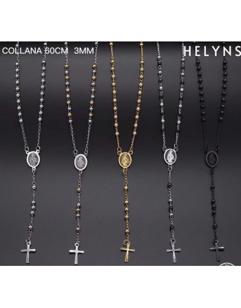 Collana modello rosario con croce