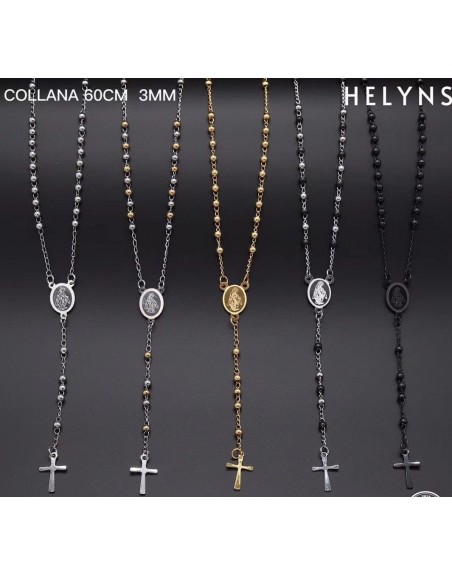 Collana modello rosario con croce