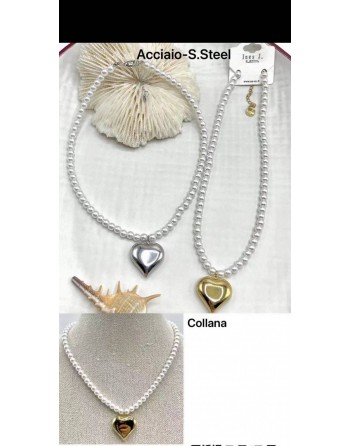Collana perle con cuore