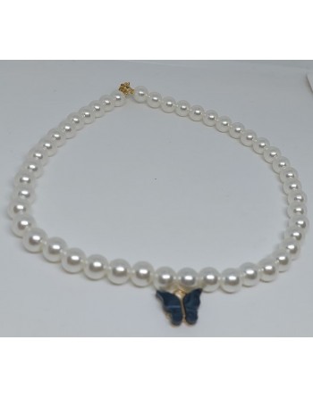 Collana perle con farfalla o cuore