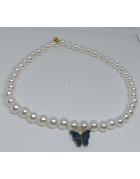 Collana perle con farfalla o cuore