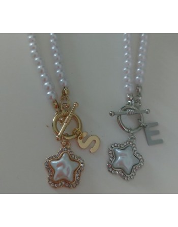 Collana perle con lettera