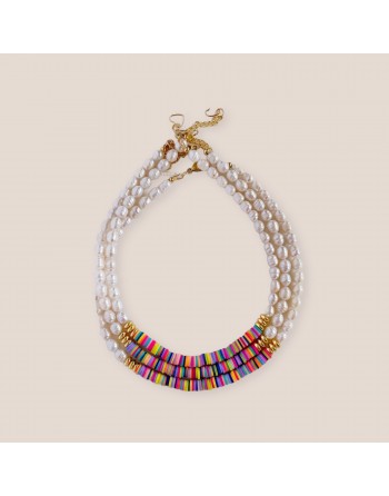 Collana perle e gommini  colorati
