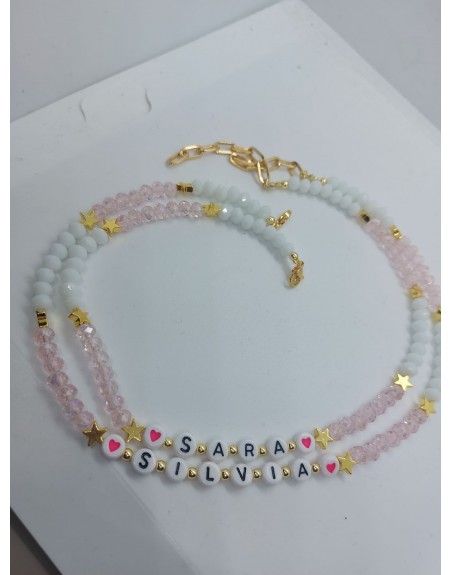 Collana perline prodotto realizzato a mano con nome