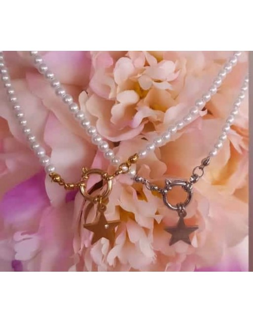 Collana perline realizzata a mano con  stella