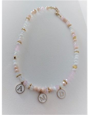 Collana perline swarowsky con lettere