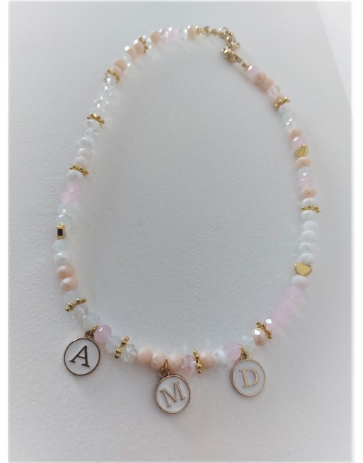 Collana perline swarowsky con lettere