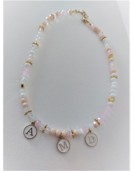 Collana perline swarowsky con lettere