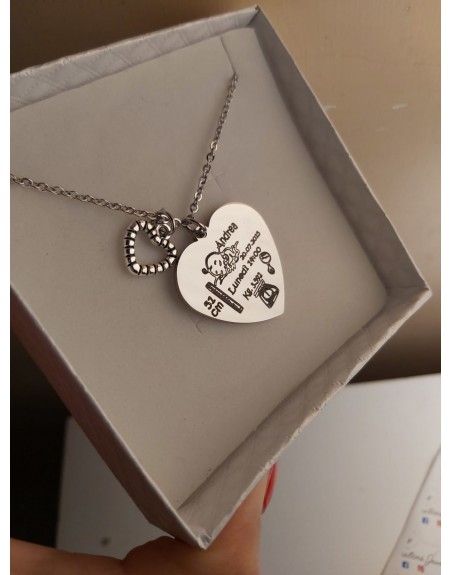 Collana personalizzatacon cuore nascita