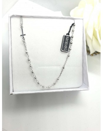 Collana rosario girocollo argento925 misura 50 cm