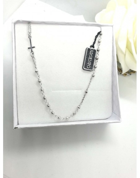 Collana rosario girocollo argento925 misura 50 cm