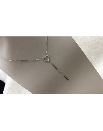 Collana saliscendi con cuore zirconato
