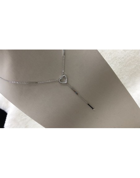 Collana saliscendi con cuore zirconato