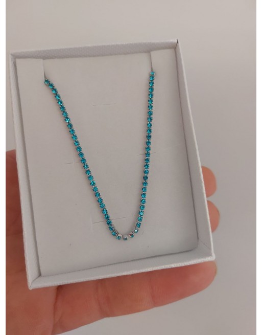 Collana tennis azzurro