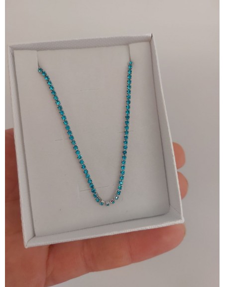 Collana tennis azzurro