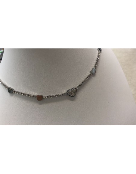 Collana tennis con cuori