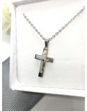 Collana uomo con croce acciao inossidabile