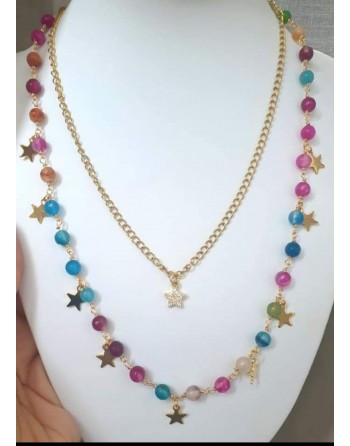 Doppia collana lunga con un unico aggancio
