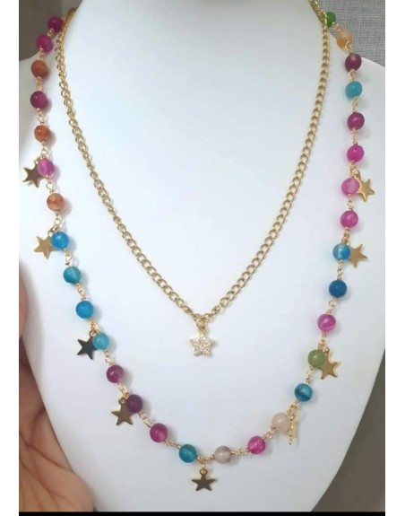 Doppia collana lunga con un unico aggancio