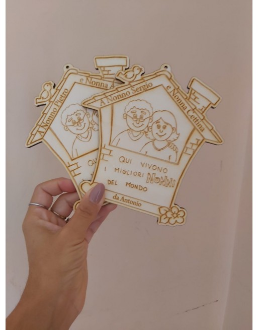 FESTA DEI NONNI : targa legno 15 cm  personalizzata