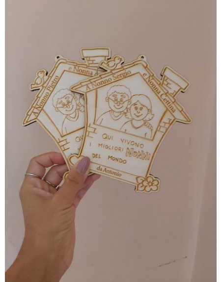 FESTA DEI NONNI : targa legno 15 cm  personalizzata