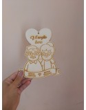 FESTA DEI NONNI : Targa legno misura 15 cm  personalizzata