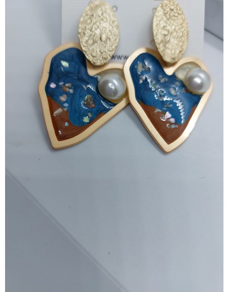 Orecchini con  resina blu prodotto han d made