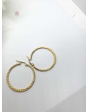 Orecchino acciaio inossidabile colore oro  lavorato misura 3cm