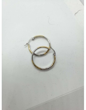 Orecchino cerchio 3 cm bicolore