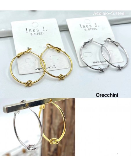 Orecchino cerchio misura 5 cm con nodo