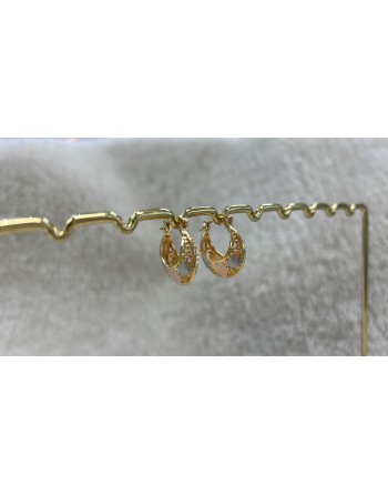 Orecchino cerchio traforato con cuori