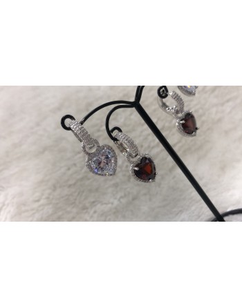 Orecchino pendente con cuore zirconato
