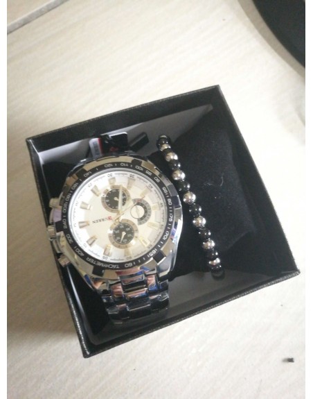 Orologio uomo con bracciale  acciaio inossidabile