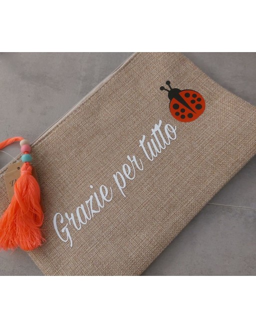 Pochette juta misura 18x28 personalizzata