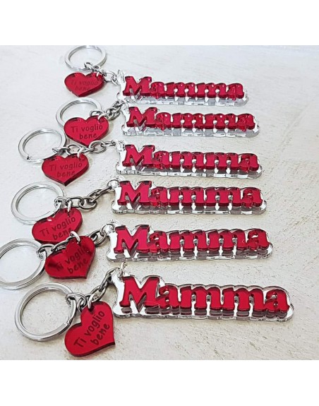 Portachiavi mamma con cuore