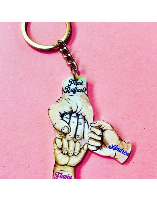 Portachiavi modello mano da personalizzare