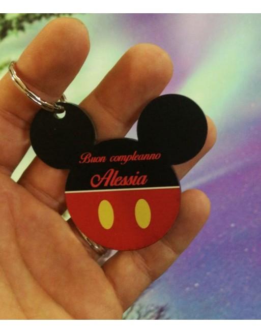 Portachiavi plex colorato modello micky mouse con nome