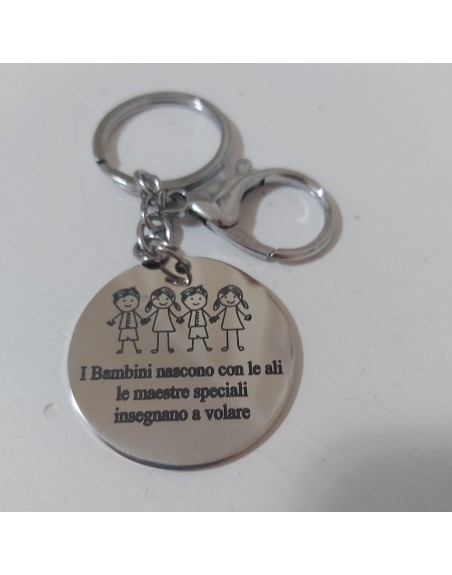 Portachiavi tema maestre  personalizzabile anche con nome ,classe  ed anno scolastico