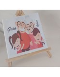 Quadretto misura 15x15 con base legno  da realizzare anche con foto per qualsiasi evento