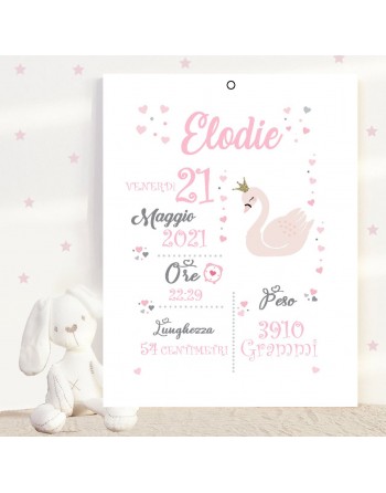 Quadretto nascita realizzato a mano misura 50x 60 cm materiale forex personalizzabile