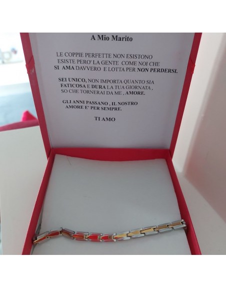 Scatola con dedica  personalizzata e bracciale