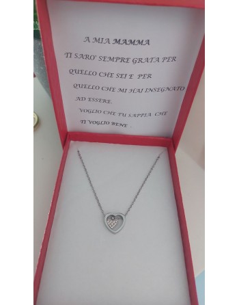 Scatola con dedica personalizzata e collana cuore