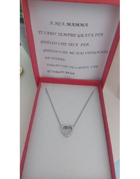 Scatola con dedica personalizzata e collana cuore
