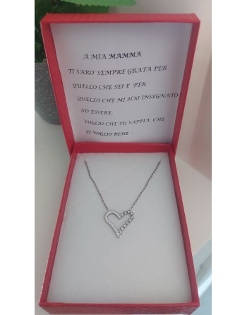 Scatola con dedica personalizzata e collana cuore