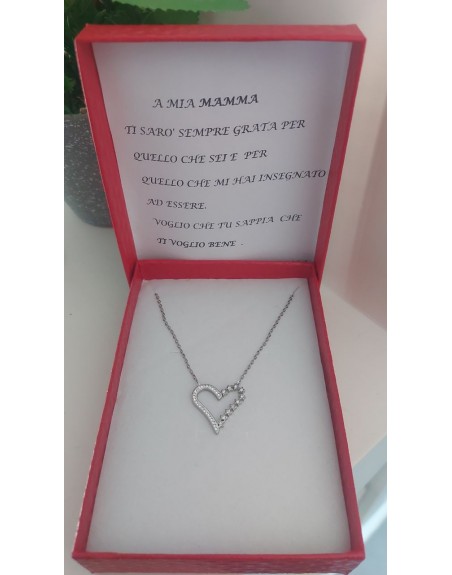 Scatola con dedica personalizzata e collana cuore