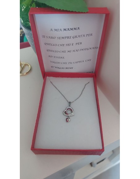 Scatola con dedica personalizzata e collana cuore